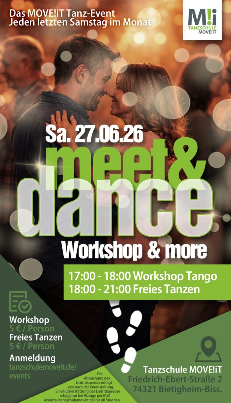 Events und Veranstaltungen deiner Tanzschule MOVE!iT in Ludwigsbrug, Bietigheim-Bissingen, Ingersheim und Gerlingen im Überblick
