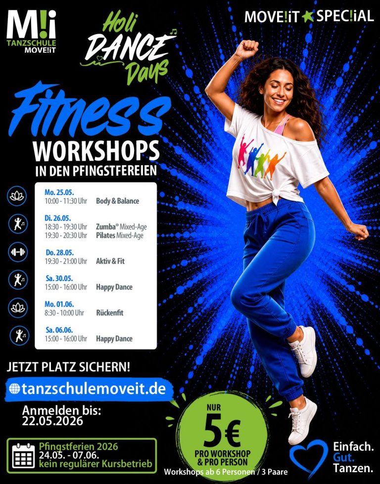 Events und Veranstaltungen deiner Tanzschule MOVE!iT in Ludwigsbrug, Bietigheim-Bissingen, Ingersheim und Gerlingen im Überblick